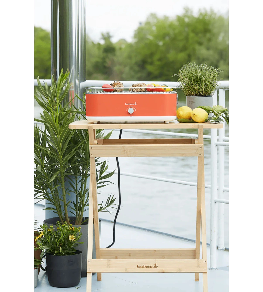 BARBECUE ELETTRICO DA TAVOLO BARBECOOK "E-CARLO" IN ACCIAIO INOX ROSSO GRIGLIA 38,5X28,5 CM